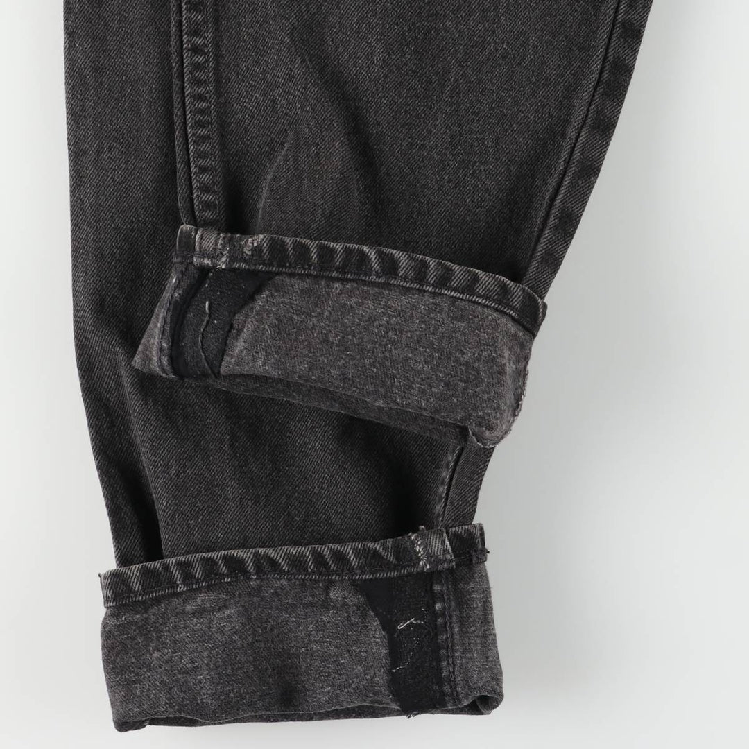 90'S Levi's 550 Relaxed Fit Tapered Leg Tapered Denim Pants with Orange Tabs and Black Denim, Men's Size 32 cotton black type Vintage Second Hand