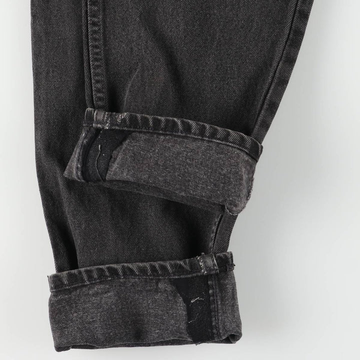 90'S Levi's 550 Relaxed Fit Tapered Leg Tapered Denim Pants with Orange Tabs and Black Denim, Men's Size 32 cotton black type Vintage Second Hand
