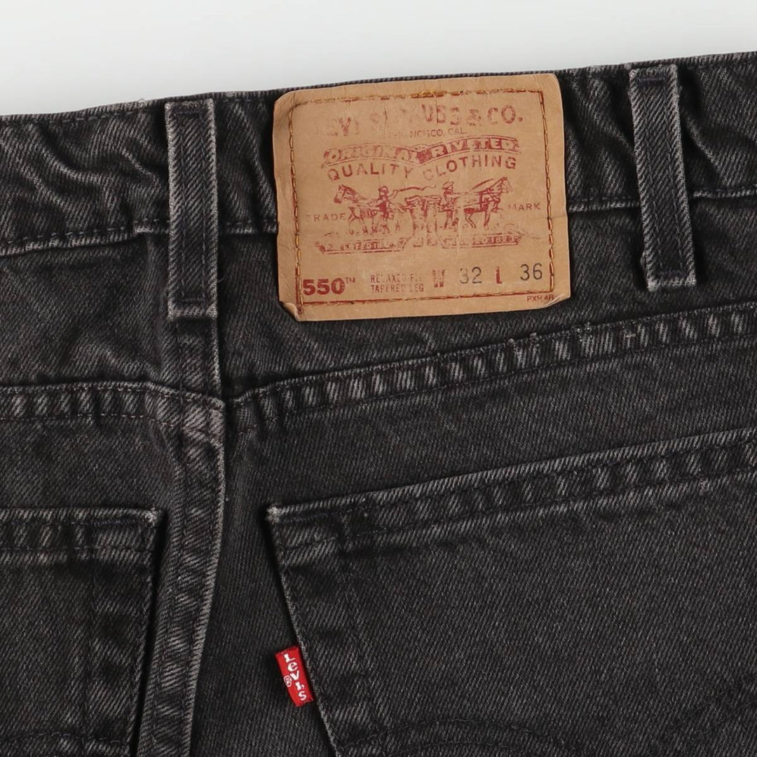 90'S Levi's 550 Relaxed Fit Tapered Leg Black Denim Pants, Men's, Vintage, Size W30 cotton black type Vintage Second Hand