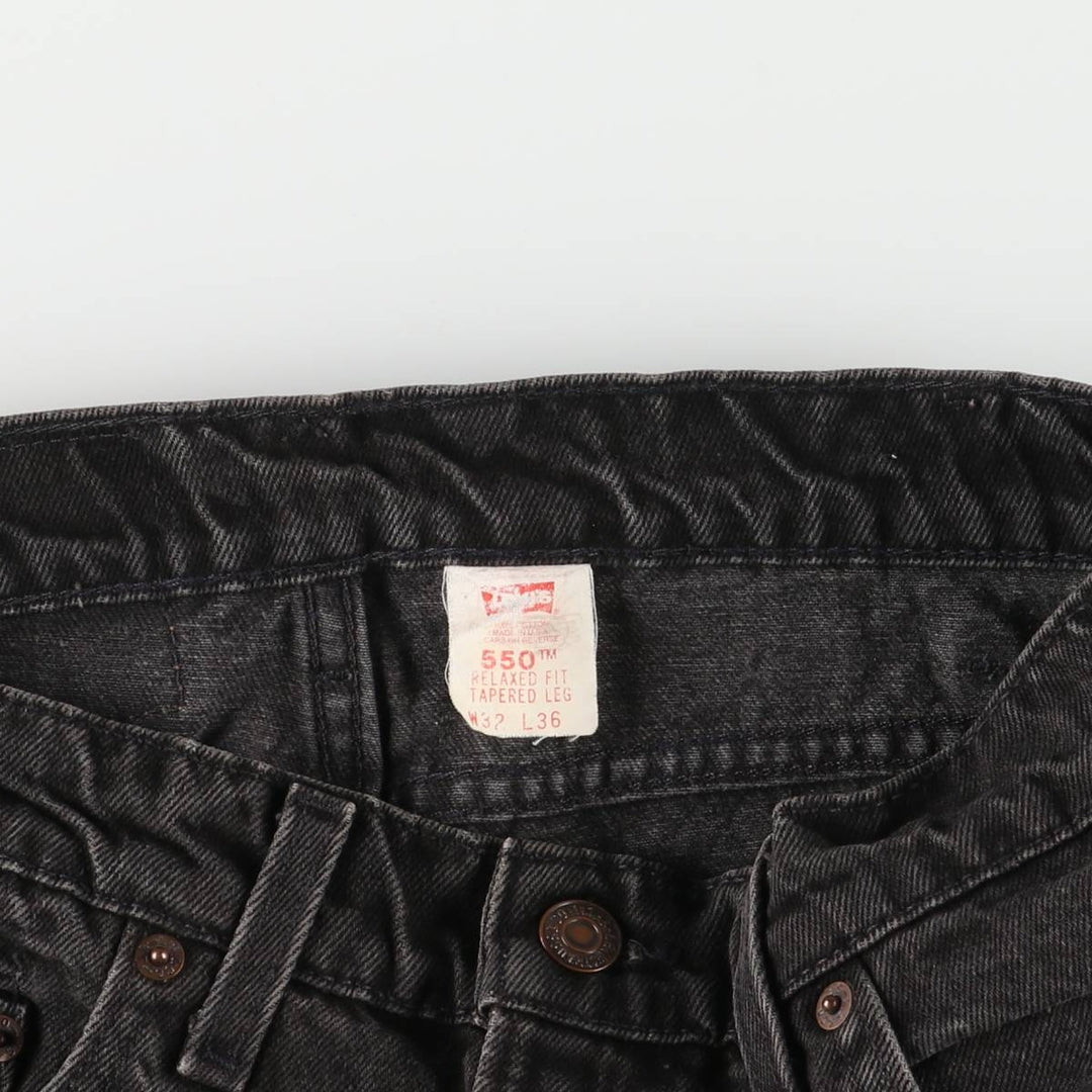 90'S Levi's 550 Relaxed Fit Tapered Leg Black Denim Pants, Men's, Vintage, Size W30 cotton black type Vintage Second Hand