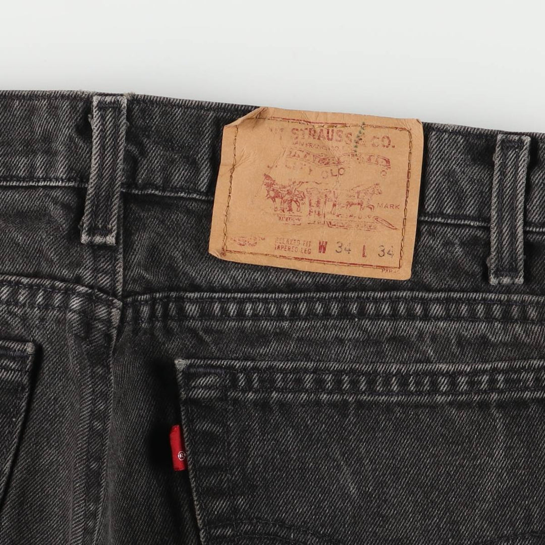 90'S Levi's 550 Relaxed Fit Tapered Leg Black Denim Pants, Men's, Vintage, Size W33 cotton black type Vintage Second Hand
