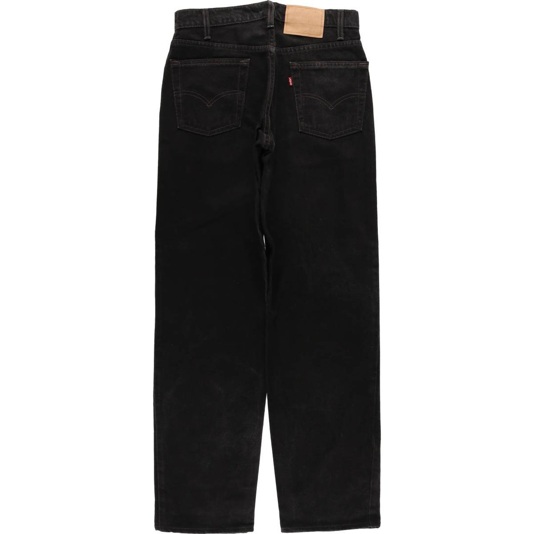 90'S Levi's 550 Relaxed Fit Tapered Black Denim Pants, Made in the USA, Men's Size W30, Vintage cotton black type Vintage Second Hand