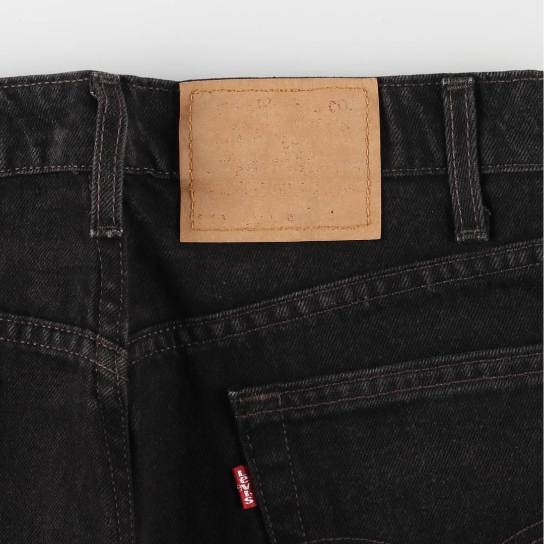 90'S Levi's 550 Relaxed Fit Tapered Black Denim Pants, Made in the USA, Men's Size W30, Vintage cotton black type Vintage Second Hand