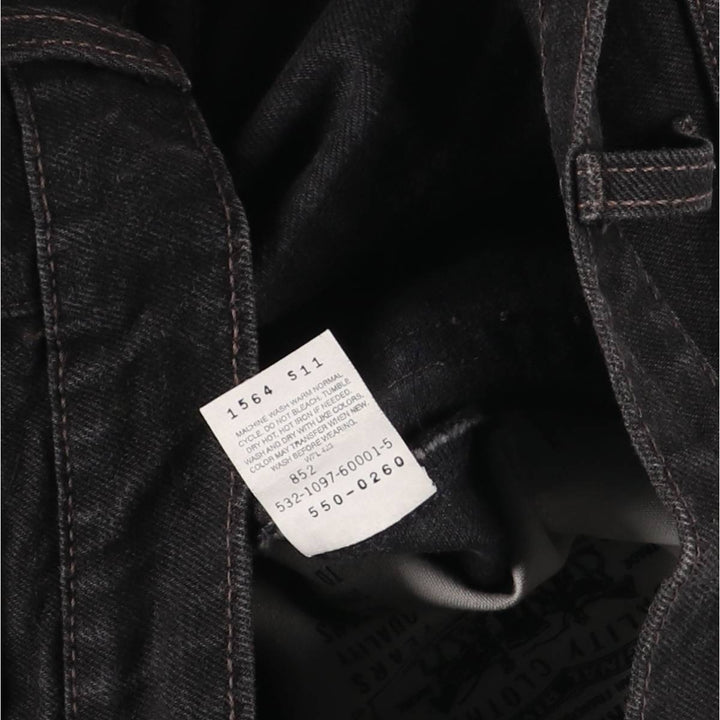 90'S Levi's 550 Relaxed Fit Tapered Black Denim Pants, Made in the USA, Men's Size W30, Vintage cotton black type Vintage Second Hand