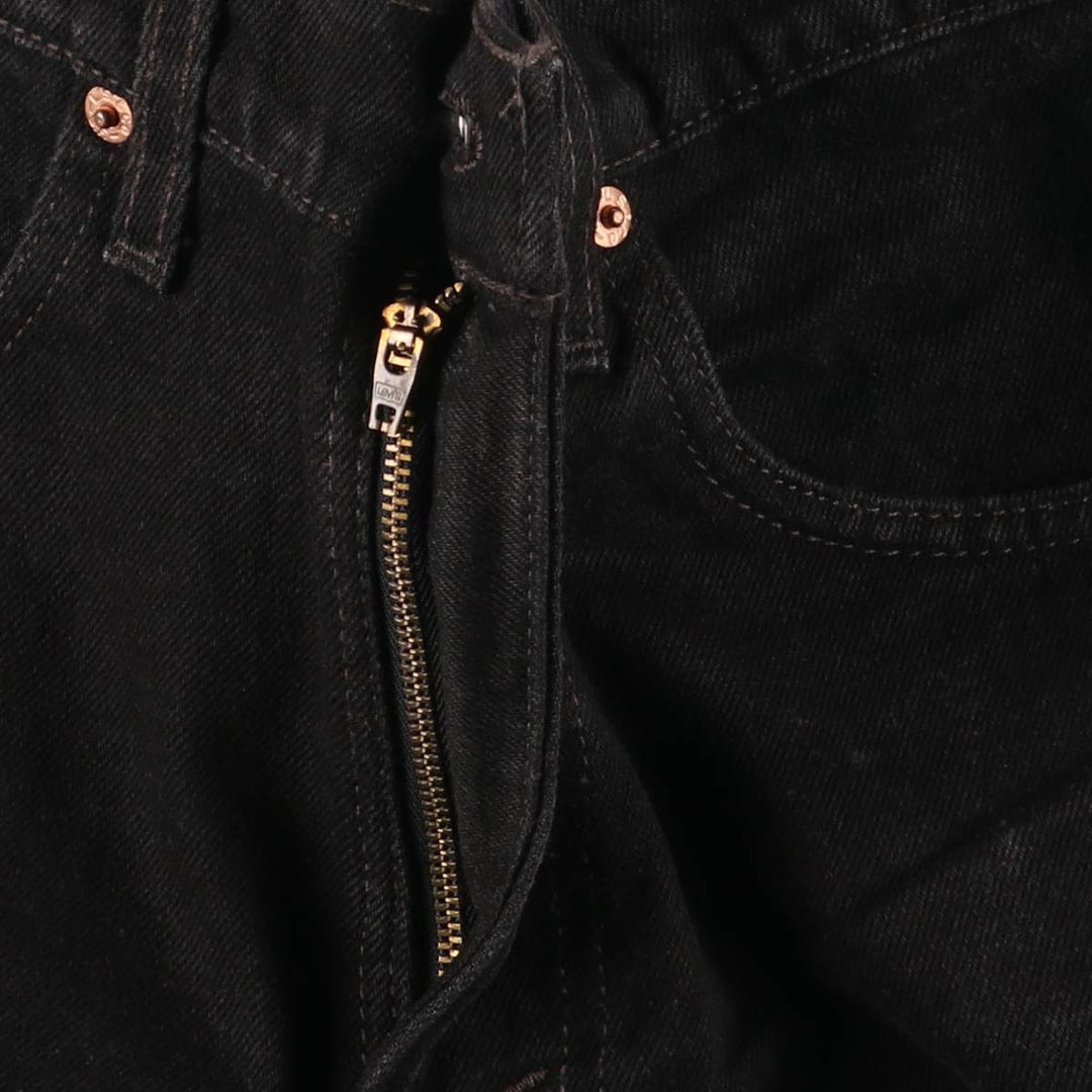 90'S Levi's 550 Relaxed Fit Tapered Black Denim Pants, Made in the USA, Men's Size W30, Vintage cotton black type Vintage Second Hand