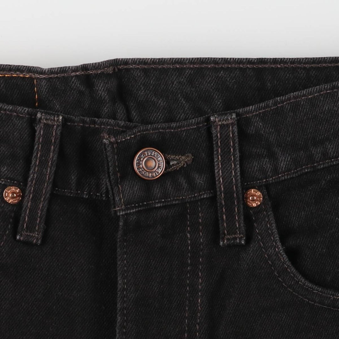 90'S Levi's 550 Relaxed Fit Tapered Black Denim Pants, Made in the USA, Men's Size W30, Vintage cotton black type Vintage Second Hand