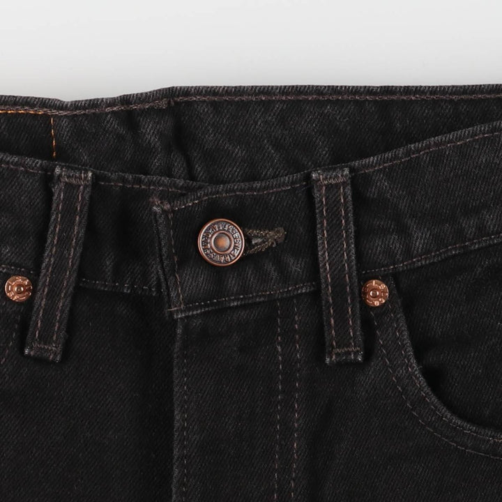 90'S Levi's 550 Relaxed Fit Tapered Black Denim Pants, Made in the USA, Men's Size W30, Vintage cotton black type Vintage Second Hand