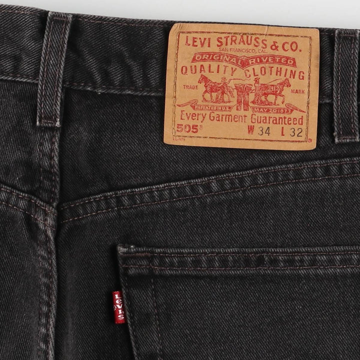 2000'S Levi's 505-0260 Regular Fit Tapered Denim Pants, Men's, Size 34 cotton black type Vintage Second Hand