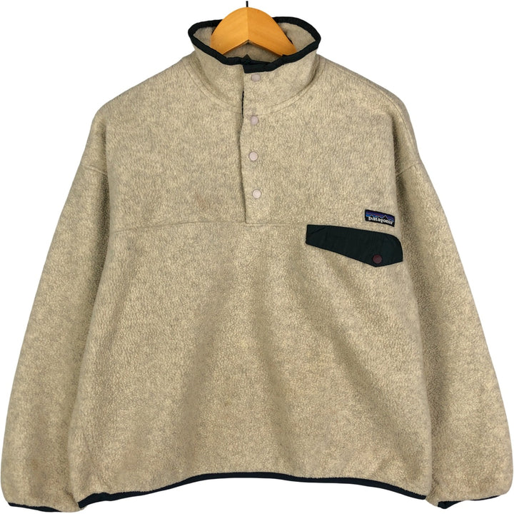 90'S Patagonia Synchilla Snap-T 25450S6 Half-Snap Fleece Pullover, Men's Size L polyester Beige type Vintage Second Hand
