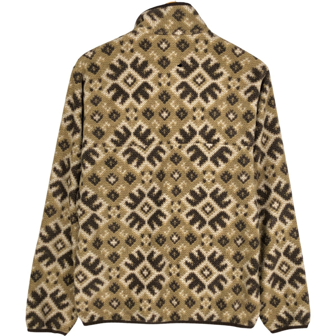 Patagonia Lightweight Synchilla Snap Tee 25580SP13 Native Pattern Half-Snap Fleece Pullover, Men's Size Small polyester Khaki type beige Vintage Second Hand