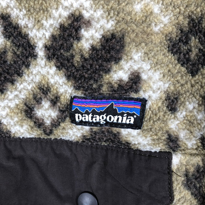 Patagonia Lightweight Synchilla Snap Tee 25580SP13 Native Pattern Half-Snap Fleece Pullover, Men's Size Small polyester Khaki type beige Vintage Second Hand