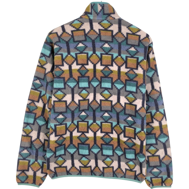 Patagonia Lightweight Synchilla Snap Tee 25580FA19, All-Over Print Half-Snap Fleece Pullover, Men's Size Small recycled polyester brown type Vintage Second Hand
