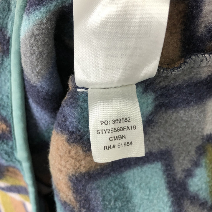Patagonia Lightweight Synchilla Snap Tee 25580FA19, All-Over Print Half-Snap Fleece Pullover, Men's Size Small recycled polyester brown type Vintage Second Hand