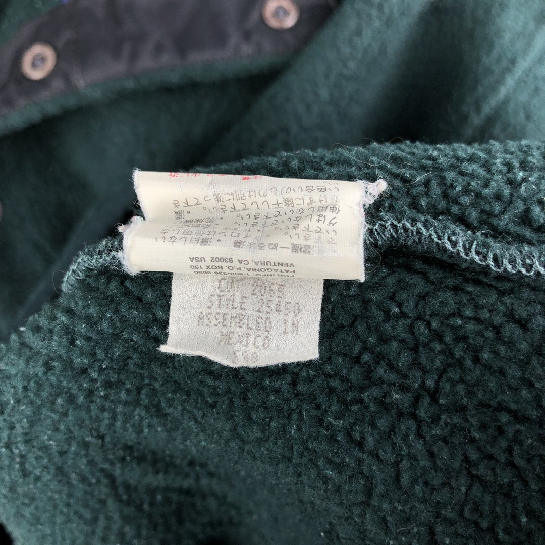 90'S Patagonia Synchilla Snap-T 25450S98 Half-Snap Fleece Pullover, Men's Size L, Vintage unclear Green type dark green Vintage Second Hand
