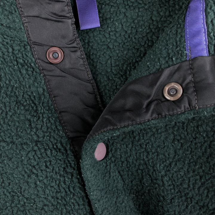 90'S Patagonia Synchilla Snap-T 25450S98 Half-Snap Fleece Pullover, Men's Size L, Vintage unclear Green type dark green Vintage Second Hand