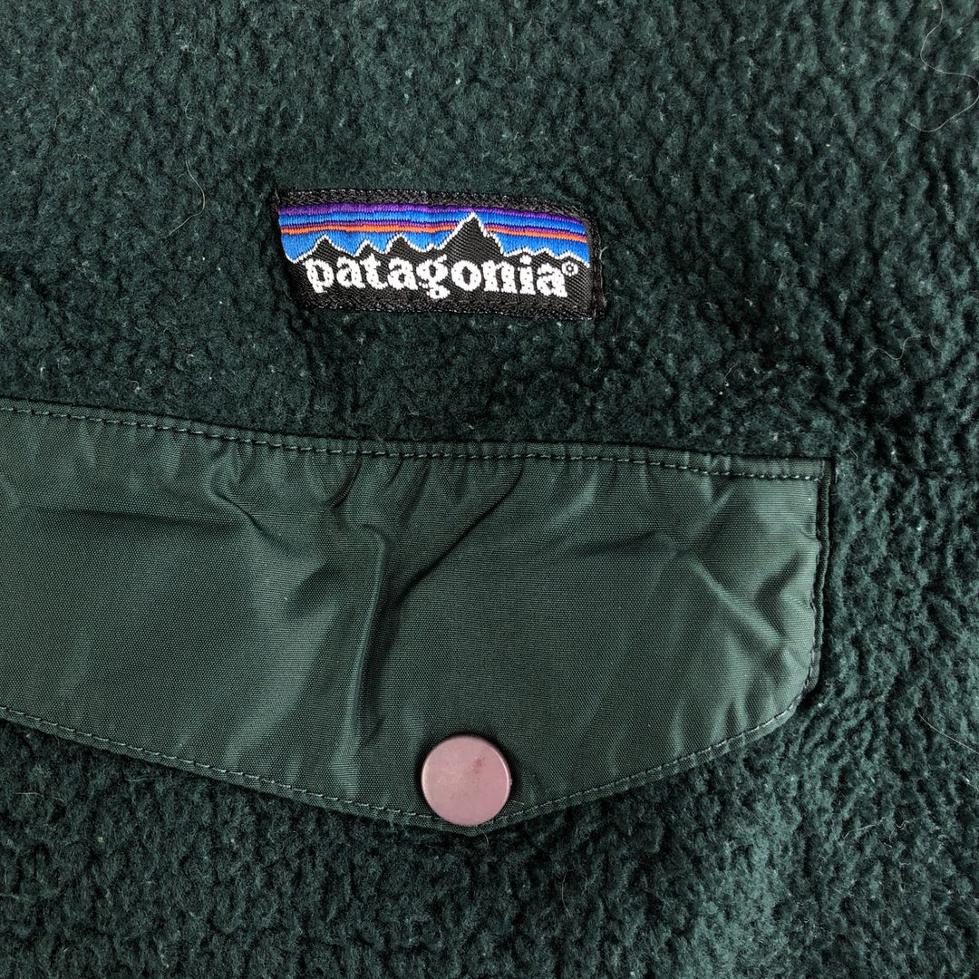 90'S Patagonia Synchilla Snap-T 25450S98 Half-Snap Fleece Pullover, Men's Size L, Vintage unclear Green type dark green Vintage Second Hand