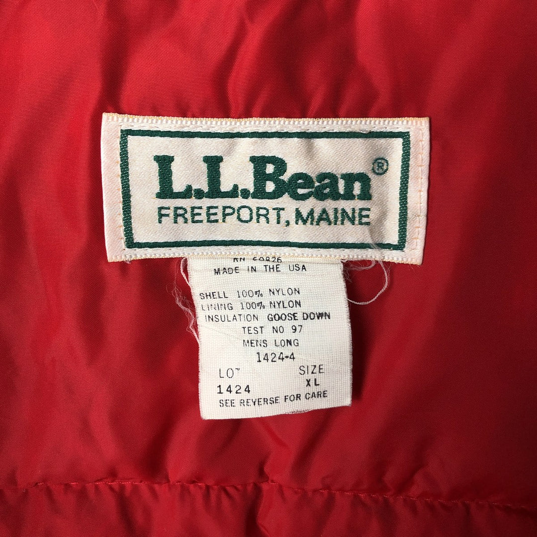 Vintage LLBean goose down vest from the 1980'S to 1990s, made in the USA, men's size XL Nylon red type Vintage Second Hand