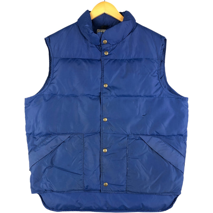 Vintage LLBean goose down vest from the 1970'S to 1980s, made in the USA, size L, men's. Nylon blue type Vintage Second Hand