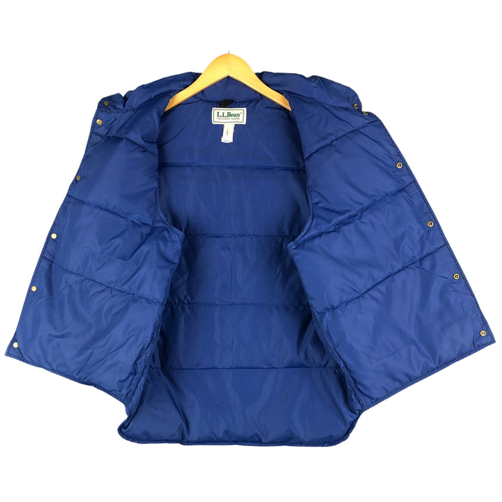 Vintage LLBean goose down vest from the 1970'S to 1980s, made in the USA, size L, men's. Nylon blue type Vintage Second Hand