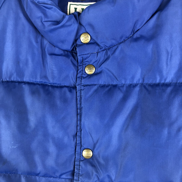 Vintage LLBean goose down vest from the 1970'S to 1980s, made in the USA, size L, men's. Nylon blue type Vintage Second Hand