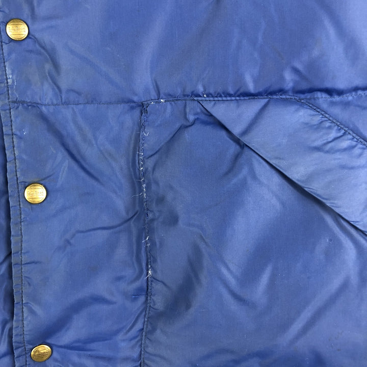 Vintage LLBean goose down vest from the 1970'S to 1980s, made in the USA, size L, men's. Nylon blue type Vintage Second Hand