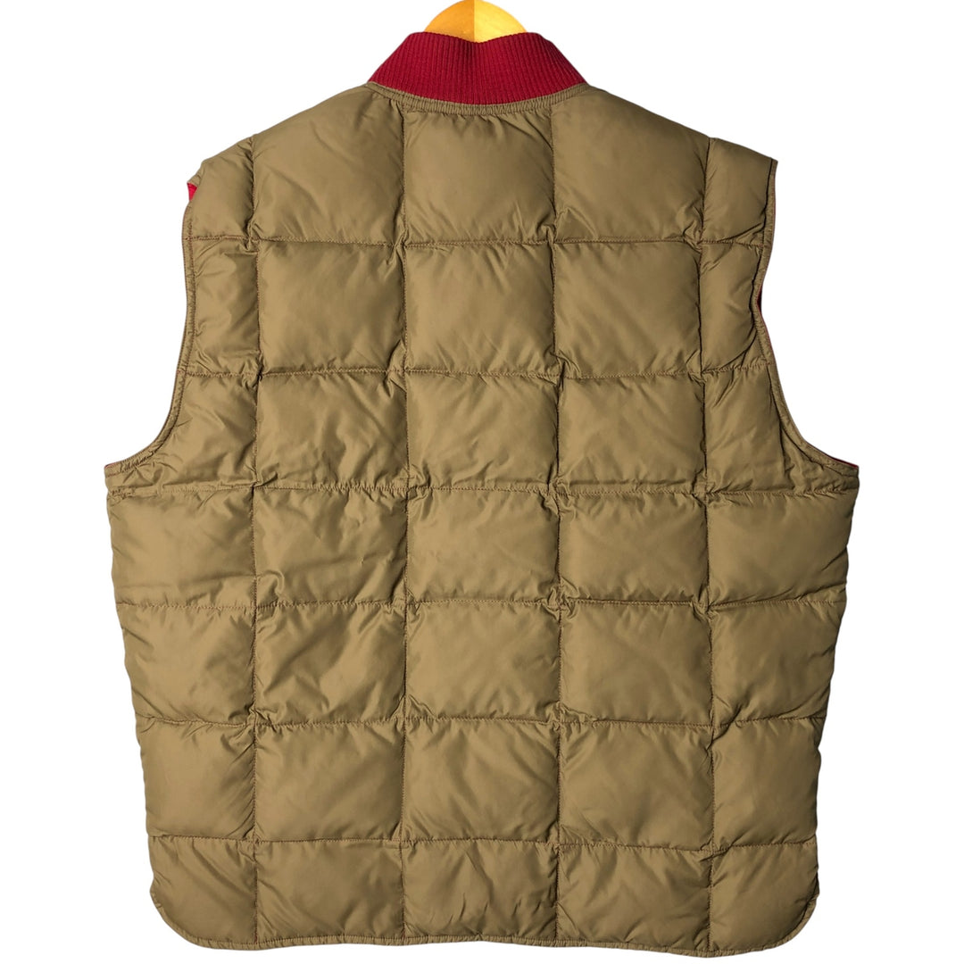 Vintage 80s-90'S Eddie Bauer reversible goose down vest with black tag, size M, men's polyester Beige type Vintage Second Hand