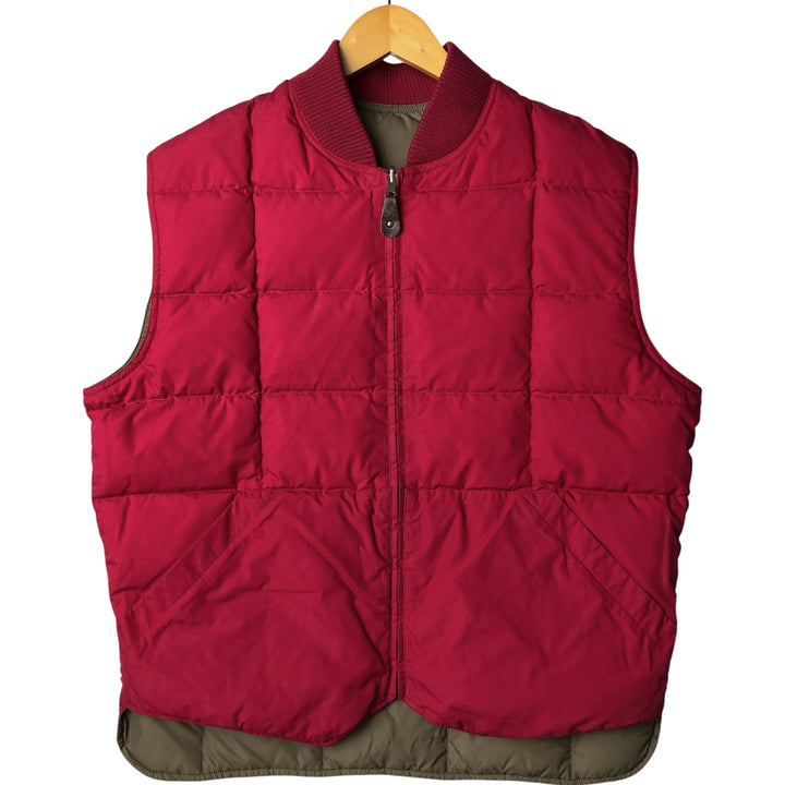 Vintage 80s-90'S Eddie Bauer reversible goose down vest with black tag, size M, men's polyester Beige type Vintage Second Hand