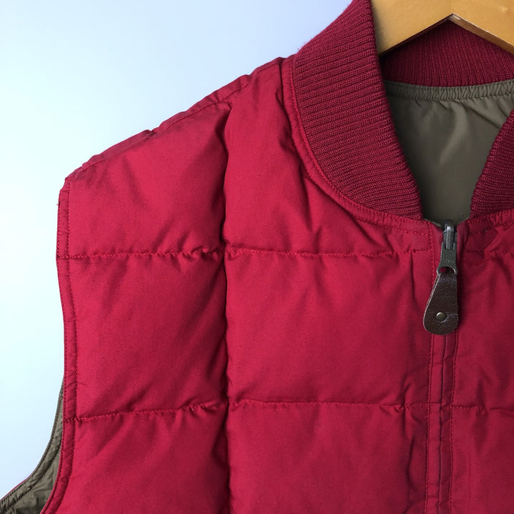 Vintage 80s-90'S Eddie Bauer reversible goose down vest with black tag, size M, men's polyester Beige type Vintage Second Hand