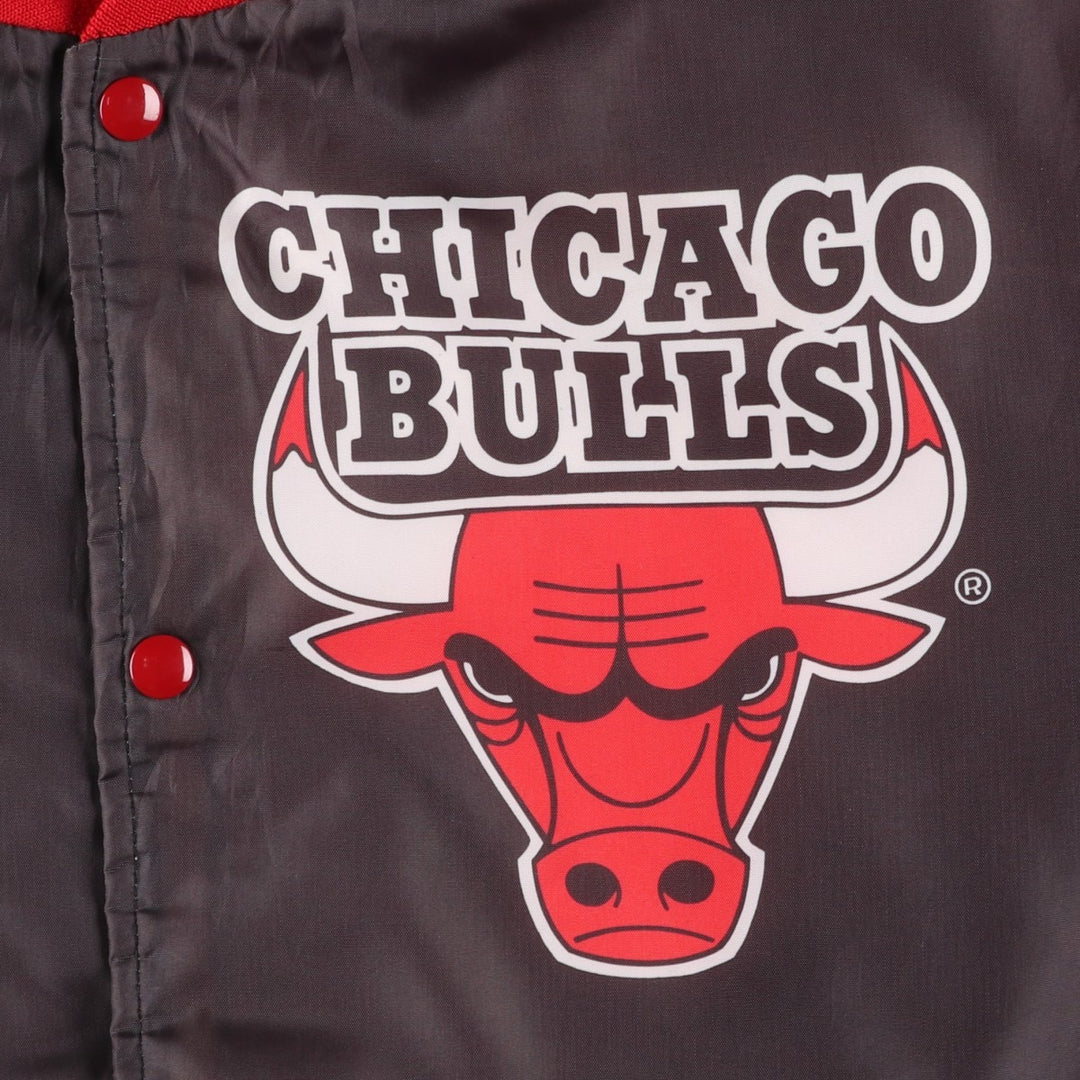 80s-90'S Chalk Line Chicago Bulls Nylon Varsity Jacket, Made in USA, Men's XL polyester red type Vintage Second Hand