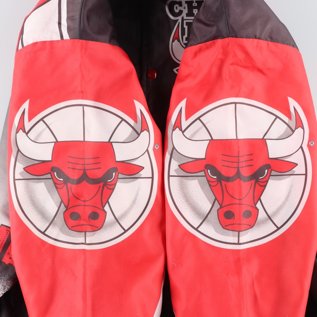 80s-90'S Chalk Line Chicago Bulls Nylon Varsity Jacket, Made in USA, Men's XL polyester red type Vintage Second Hand