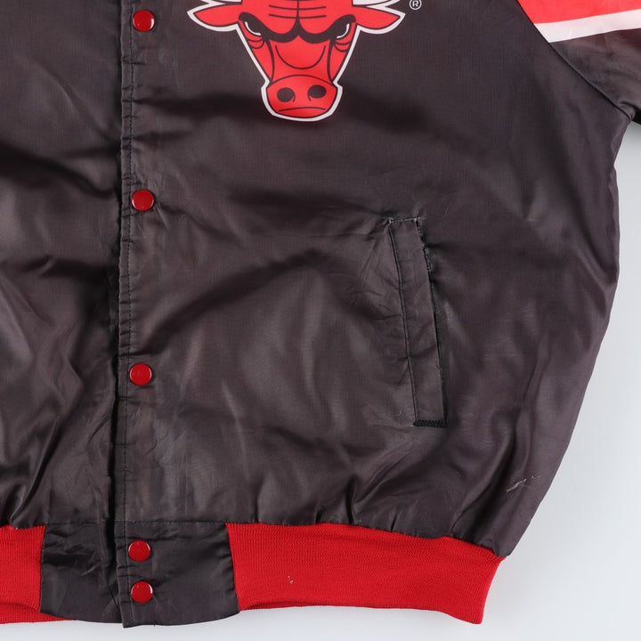 80s-90'S Chalk Line Chicago Bulls Nylon Varsity Jacket, Made in USA, Men's XL polyester red type Vintage Second Hand