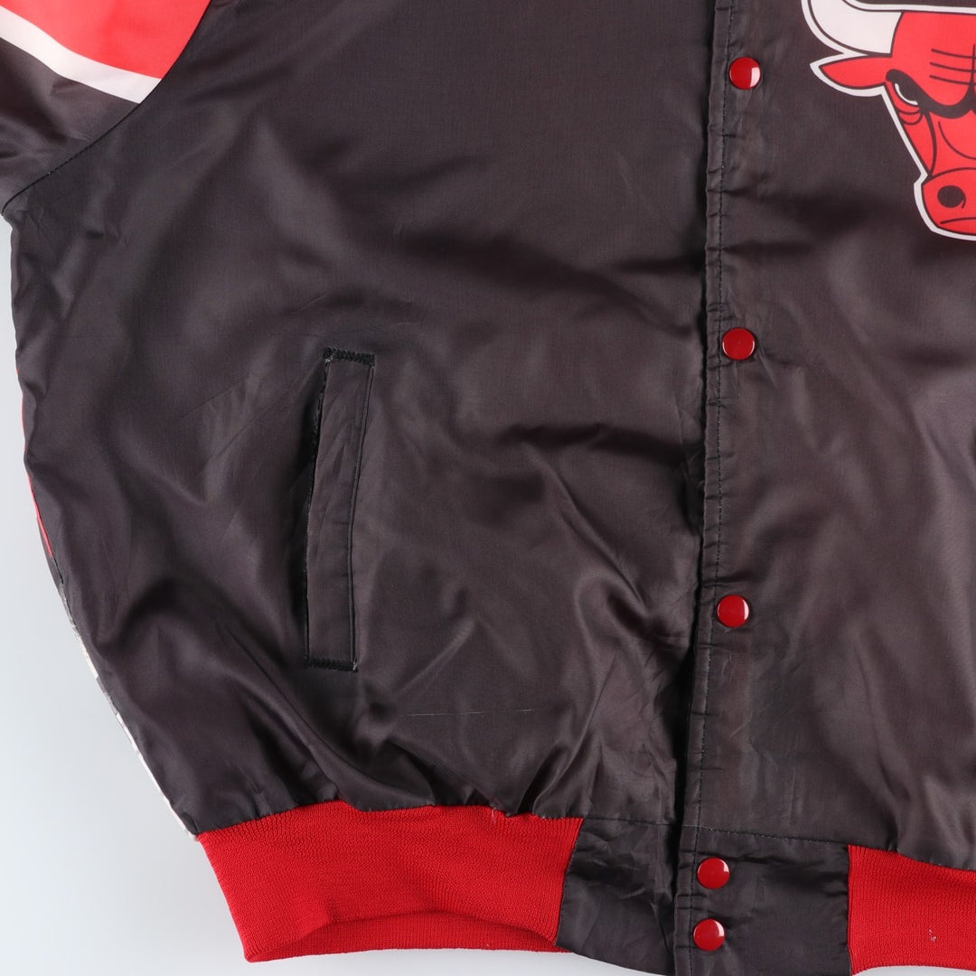 80s-90'S Chalk Line Chicago Bulls Nylon Varsity Jacket, Made in USA, Men's XL polyester red type Vintage Second Hand
