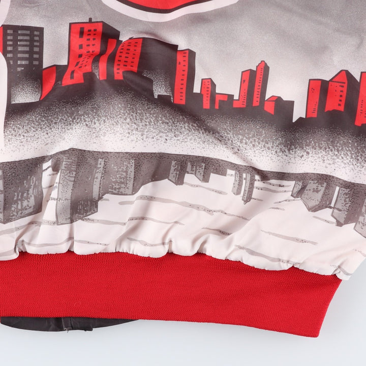 80s-90'S Chalk Line Chicago Bulls Nylon Varsity Jacket, Made in USA, Men's XL polyester red type Vintage Second Hand