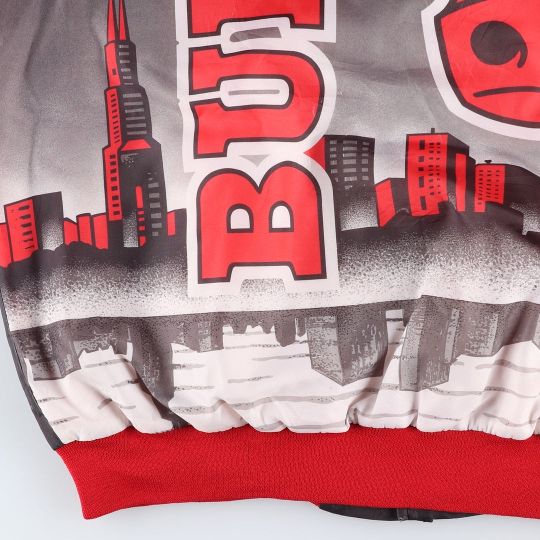 80s-90'S Chalk Line Chicago Bulls Nylon Varsity Jacket, Made in USA, Men's XL polyester red type Vintage Second Hand
