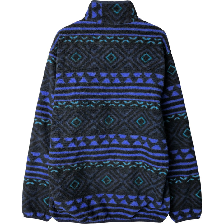 Patagonia Synchilla Snap-on Tee (25450FA16) - Native Pattern Half-Snap Fleece Pullover, Men's Size Small polyester navy blue type Vintage Second Hand