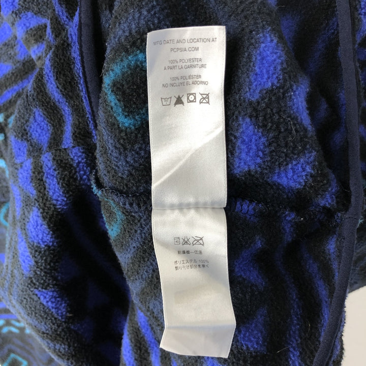 Patagonia Synchilla Snap-on Tee (25450FA16) - Native Pattern Half-Snap Fleece Pullover, Men's Size Small polyester navy blue type Vintage Second Hand