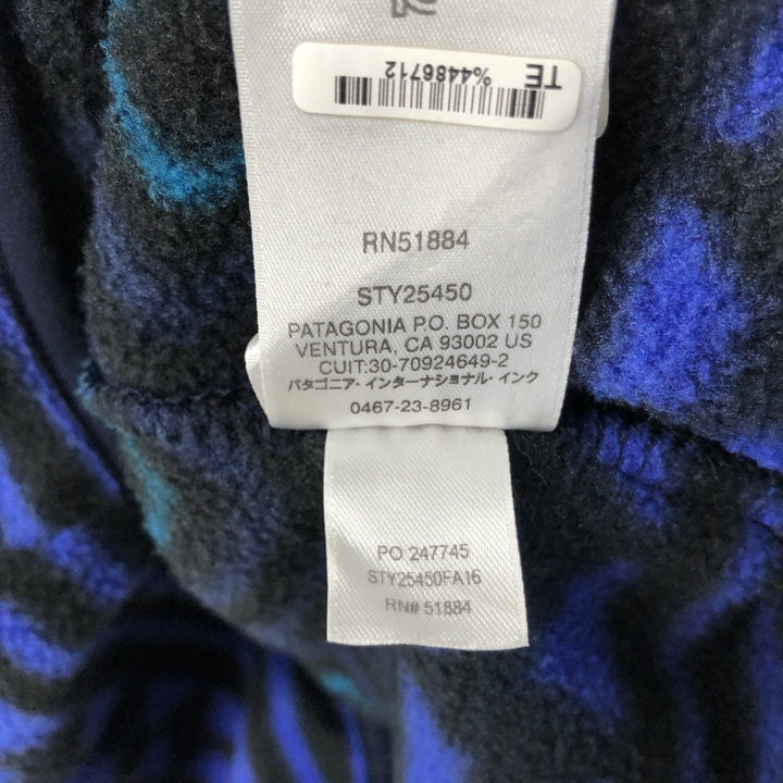 Patagonia Synchilla Snap-on Tee (25450FA16) - Native Pattern Half-Snap Fleece Pullover, Men's Size Small polyester navy blue type Vintage Second Hand