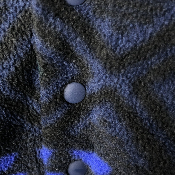 Patagonia Synchilla Snap-on Tee (25450FA16) - Native Pattern Half-Snap Fleece Pullover, Men's Size Small polyester navy blue type Vintage Second Hand