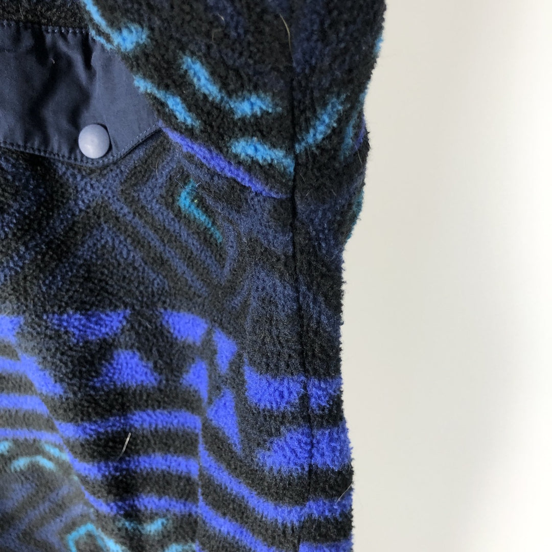 Patagonia Synchilla Snap-on Tee (25450FA16) - Native Pattern Half-Snap Fleece Pullover, Men's Size Small polyester navy blue type Vintage Second Hand