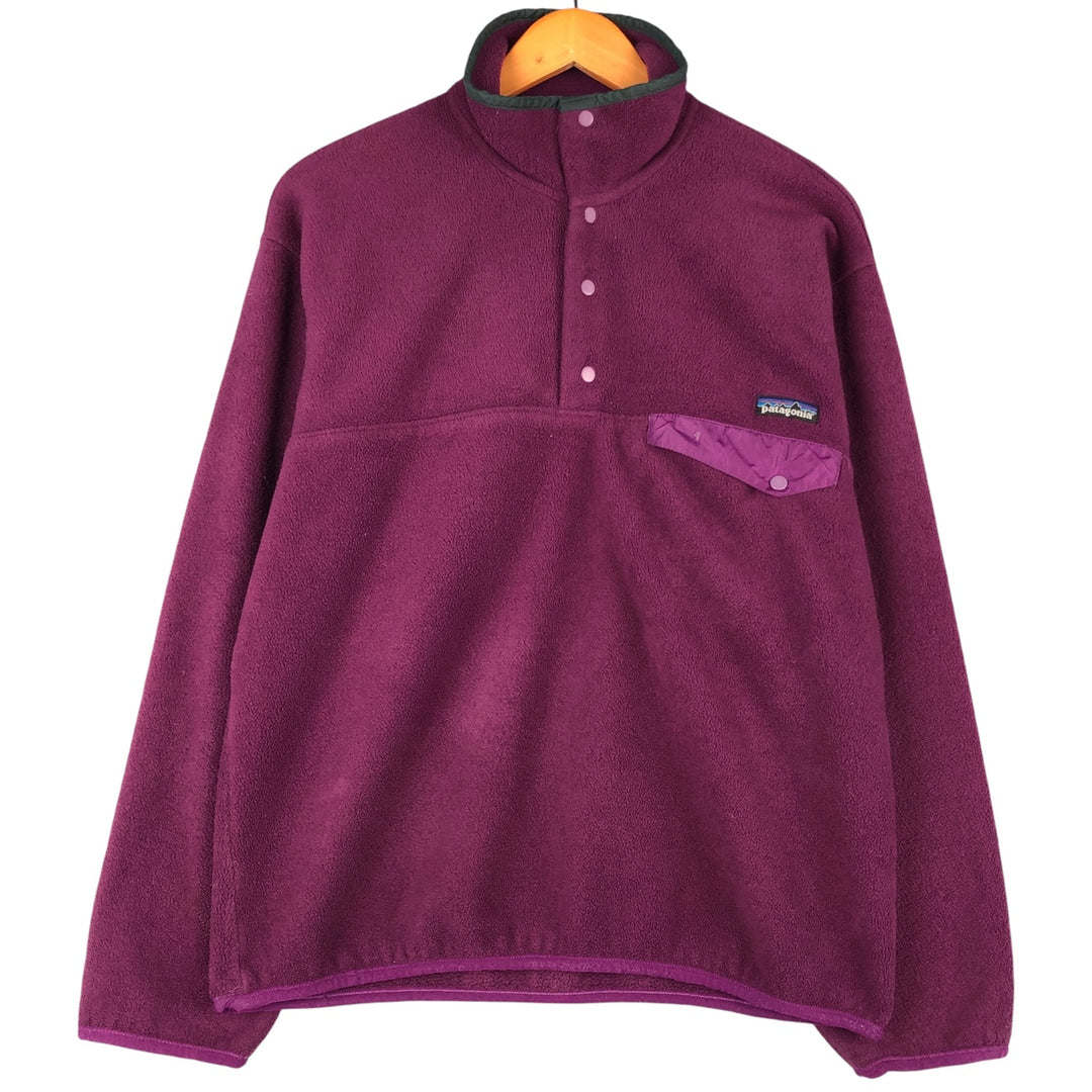 2000'S Patagonia Synchilla Snap-T 25450F4 Half-Snap Fleece Pullover, Men's Size Medium polyester Purple type red-purple Vintage Second Hand
