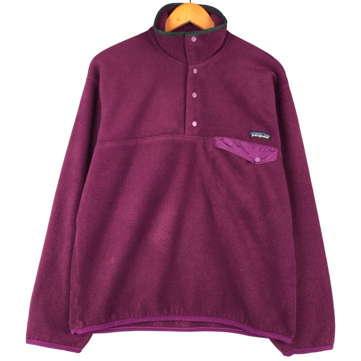 2000'S Patagonia Synchilla Snap-T 25450F4 Half-Snap Fleece Pullover, Men's Size Medium polyester Purple type red-purple Vintage Second Hand