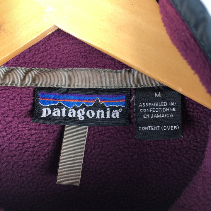 2000'S Patagonia Synchilla Snap-T 25450F4 Half-Snap Fleece Pullover, Men's Size Medium polyester Purple type red-purple Vintage Second Hand