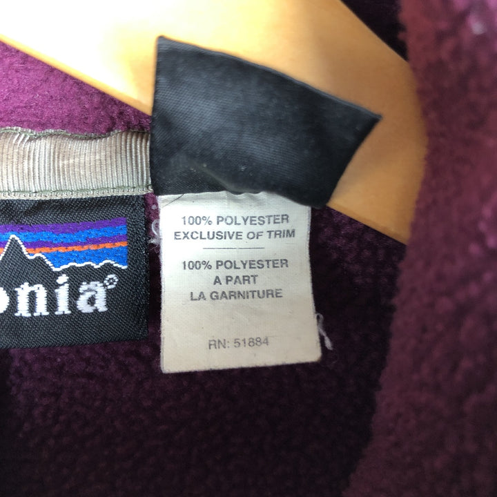 2000'S Patagonia Synchilla Snap-T 25450F4 Half-Snap Fleece Pullover, Men's Size Medium polyester Purple type red-purple Vintage Second Hand