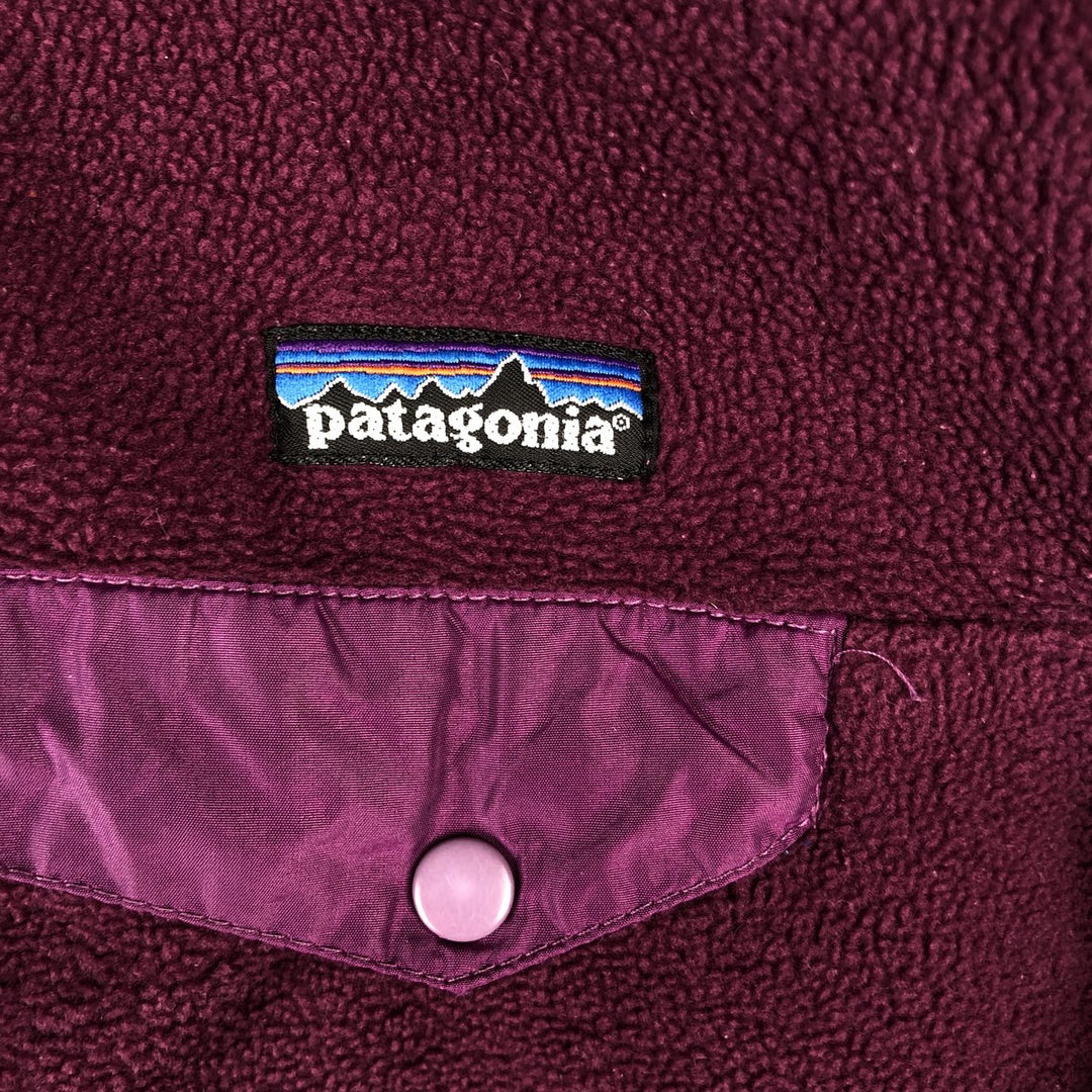 2000'S Patagonia Synchilla Snap-T 25450F4 Half-Snap Fleece Pullover, Men's Size Medium polyester Purple type red-purple Vintage Second Hand