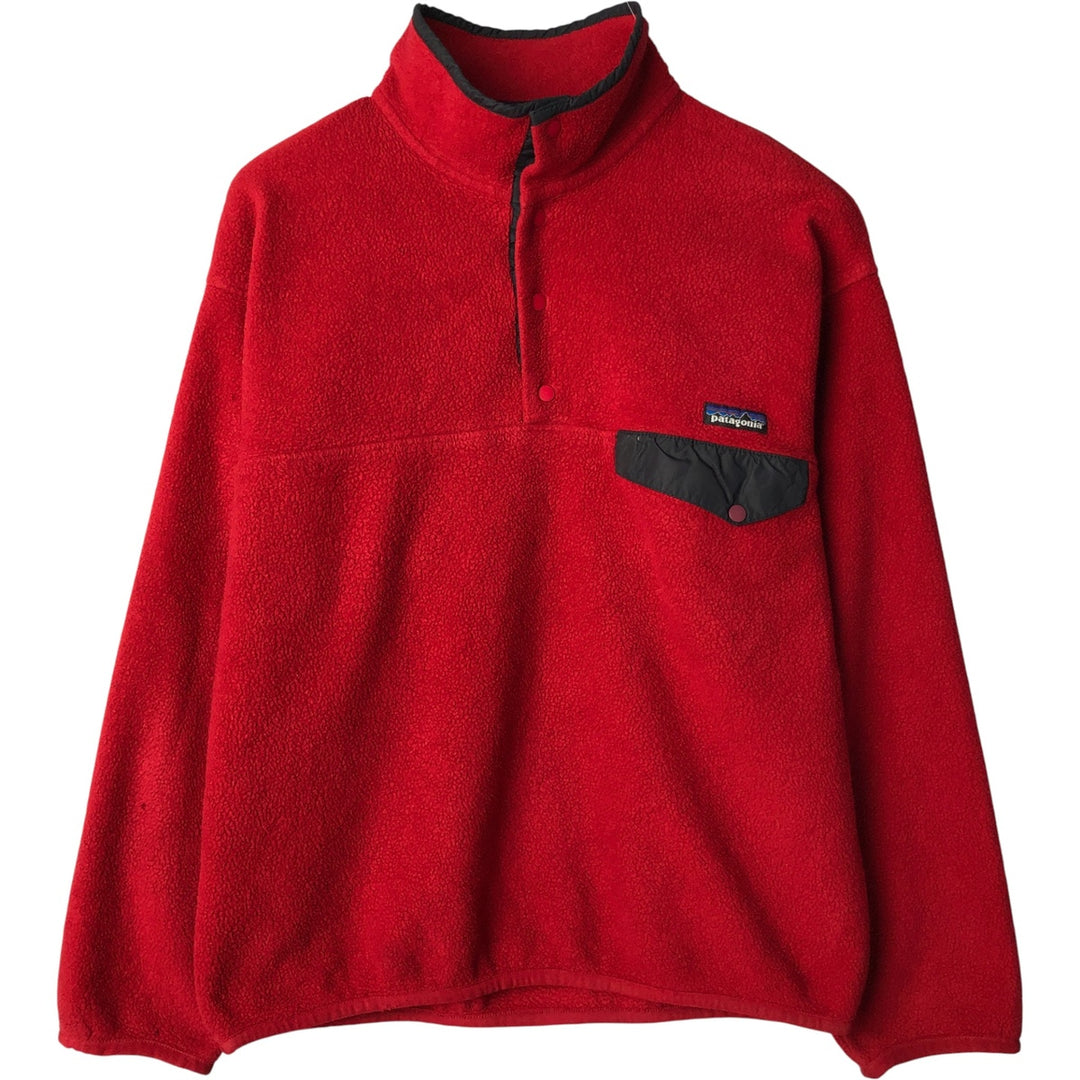 90s-00'S Patagonia Synchilla Half-Snap Fleece Pullover, Men's Size L unclear red type Vintage Second Hand