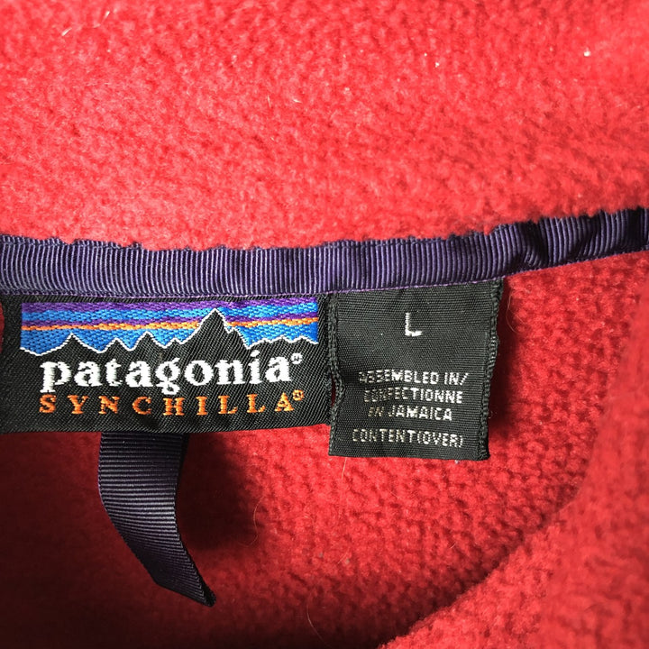 90s-00'S Patagonia Synchilla Half-Snap Fleece Pullover, Men's Size L unclear red type Vintage Second Hand