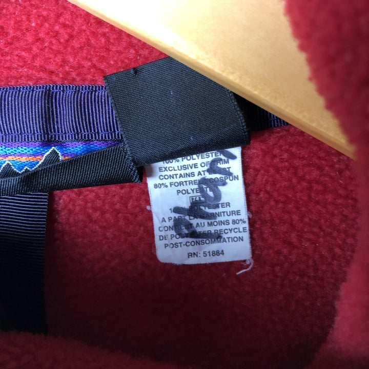 90'S Patagonia Synchilla Snap-T 25450FA98 Half-Snap Fleece Pullover, Made in USA, Men's Size L polyester red type Vintage Second Hand