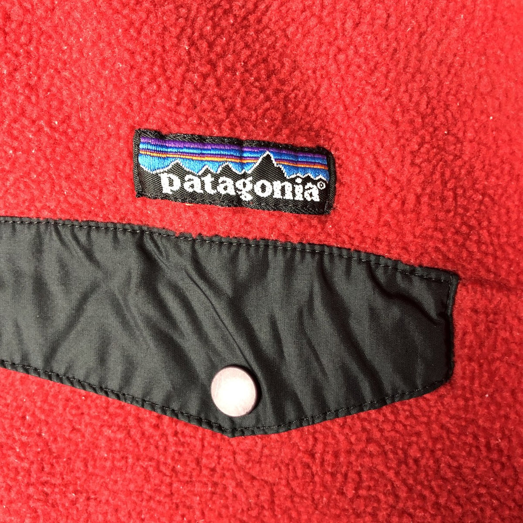 90'S Patagonia Synchilla Snap-T 25450FA98 Half-Snap Fleece Pullover, Made in USA, Men's Size L polyester red type Vintage Second Hand