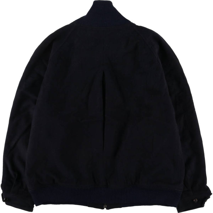 Burberry's wool blouson, men's size L unclear navy blue type Vintage Second Hand