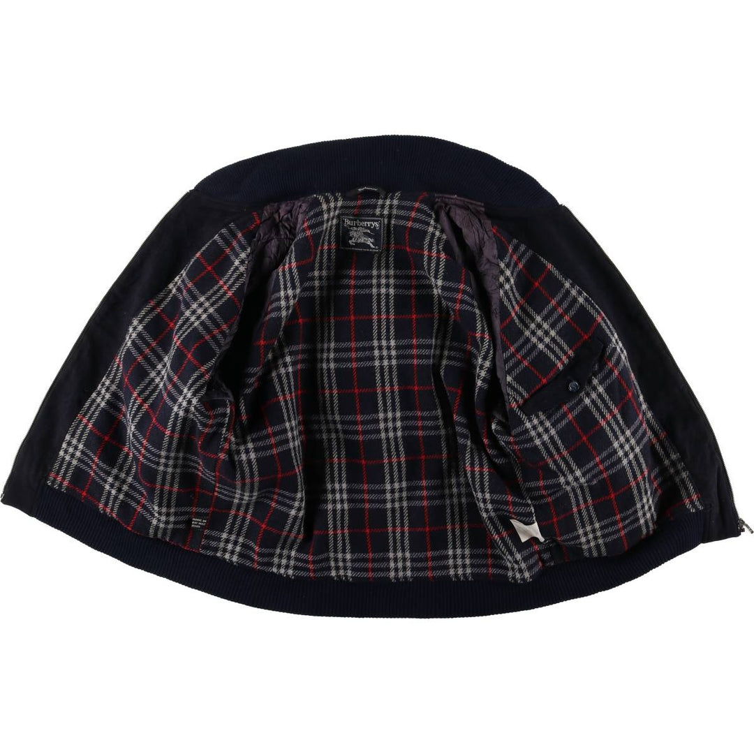 Burberry's wool blouson, men's size L unclear navy blue type Vintage Second Hand